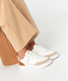 GEMO Baskets femme rétro à détails brillants et colorés - Banana Moon blanc standard