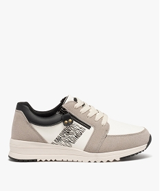 GEMO Baskets femme style casual avec détails fantaisie - Hobiz beige standard