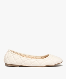 GEMO Ballerines femme avec effet matelassé et bout verni Beige