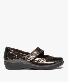 GEMO Chaussures confort femme en matière scintillante Brun