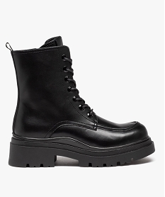 GEMO Boots doublés sur semelle crantée femme noir standard