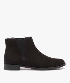 GEMO Boots Chelsea en suédine à talon plat femme noir standard