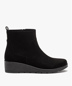 GEMO Boots à talon compensé en suédine noir standard