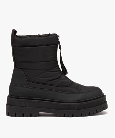GEMO Boots en toile matelassée avec semelle plateforme femme noir standard