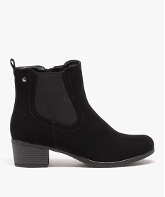 GEMO Boots confort façon Chelsea avec doublure chaude femme noir standard