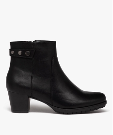 GEMO Boots femme unies à talon avec semelle crantée noir standard