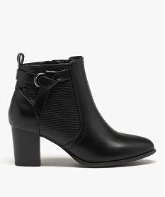 GEMO Boots avec empiècement texturé et bride fantaisie femme noir standard