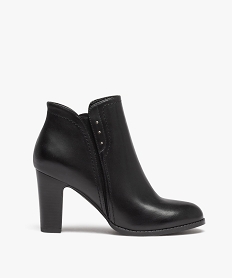 GEMO Boots femme unies à talon haut avec détails perles noir standard