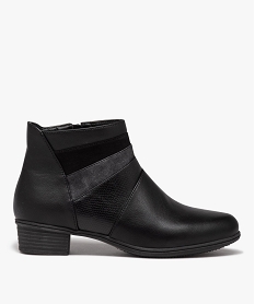 GEMO Boots femme confort unies à petit talon noir standard