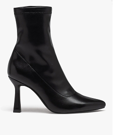 GEMO Boots femme unies à talon haut avec col élastique noir standard