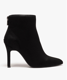 GEMO Bottines femme unies à talon fin et bout pointu noir standard