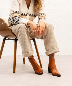 TEE-SHIRT BLANC BOOTS CAMEL