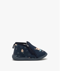 GEMO Chaussons bottillons en velours fermeture zippée bébé garçon bleu standard