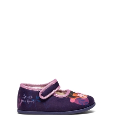 GEMO Chaussons fille ballerines à scratch et en velours La Reine des Neiges - Disney Violet