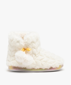 GEMO Chaussons bottillons en maille peluche fille blanc standard