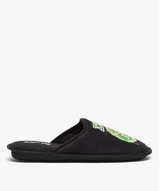 GEMO Chaussons homme mules plates en velours ras Rick and Morty noir standard