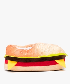 GEMO Chaussons homme en velours burger fantaisie Multicolore
