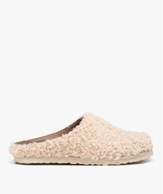 GEMO Chaussons mules en maille bouclette femme beige standard