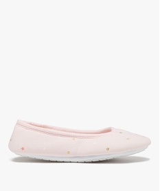 GEMO Chaussons femme ballerines en jersey à motif étoilé Rose