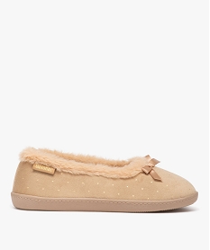 GEMO Chaussons femme ballerines fourrées unies - Isotoner Beige