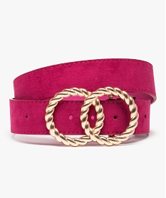 GEMO Ceinture femme en suédine avec boucle fantaisie Rose