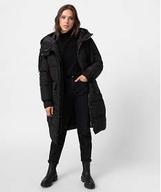 GEMO Doudoune femme longue à capuche noir standard
