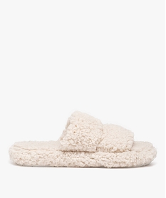 GEMO Chaussons femme mules en sherpa unies Beige