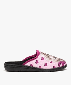 GEMO Chaussons femme mules confortables en jersey Rose