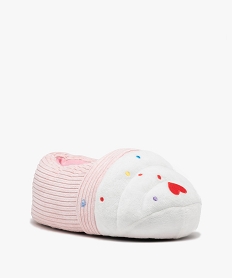 GEMO Chaussons femme volumineux en forme de glace Rose