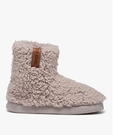 GEMO Chaussons boots en maille peluche femme gris standard