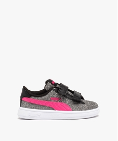 GEMO Baskets fille pailletées avec double scratch - Puma noir vif