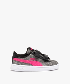 GEMO Baskets fille pailletées avec double scratch - Puma Noir