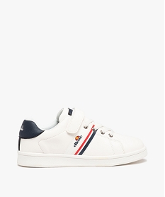 GEMO Baskets garçon à scratch avec rayures contrastantes - Ellesse blanc chine