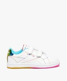 GEMO Baskets fille à scratch avec surpiqûres colorées - Reebok blanc chine