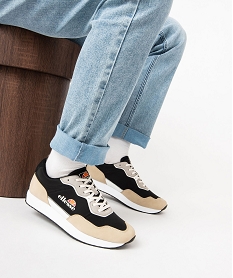 GEMO Baskets homme à lacets bi-matière - Ellesse noir vif
