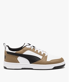 GEMO Baskets homme tricolores à lacets style rétro - Puma Blanc