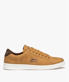 GEMO Baskets homme unies à lacets - Slazenger marron vif