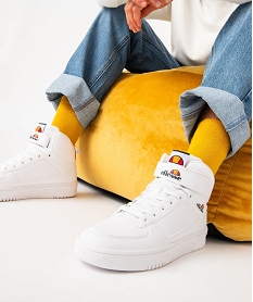 GEMO Baskets homme mid-cut unies à scratch - Ellesse blanc chine