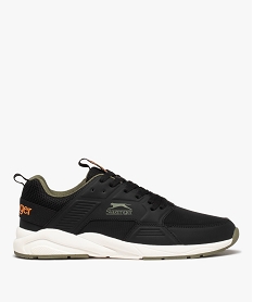 GEMO Baskets homme unies à lacets style running - Slazenger kaki standard