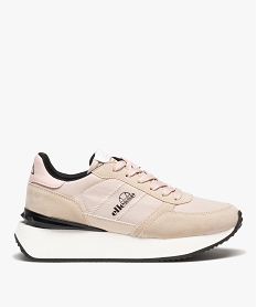 GEMO Baskets femme dessus en tissu avec semelle épaisse - Ellesse Beige