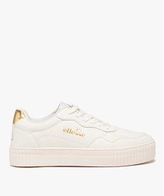 GEMO Baskets femme unies style rétro détail doré - Ellesse Blanc