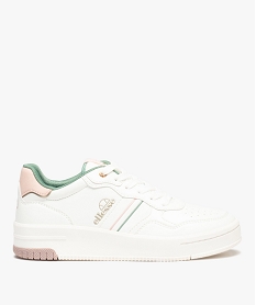 GEMO Baskets femme style rétro à bandes colorées - Ellesse blanc chine