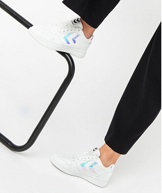 GEMO Baskets femme à lacets et à bande contrastante - Hummel blanc chine