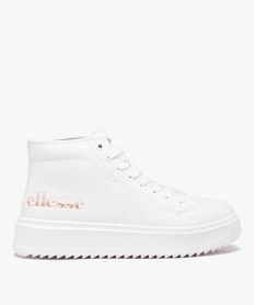 GEMO Baskets femme mid-cut unies à semelle épaisse crantée - Ellesse Blanc