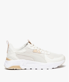 GEMO Baskets femme unies en mesh style running - Puma beige standard