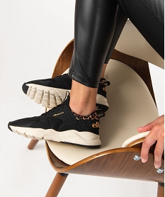GEMO Baskets running en mesh détail léopard femme – Ellesse Stone noir vif