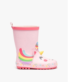 GEMO Bottes de pluie fille en caoutchouc fantaisie licorne Rose