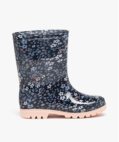 GEMO Bottes de pluie fille avec imprimé à fleurs Bleu