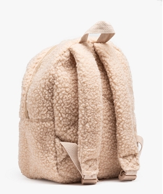 sac a dos en maille sherpa avec broderie chat fille beigeJ076401_2
