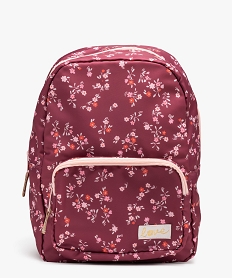 GEMO Sac à dos en toile à motifs fleuris fille Rose